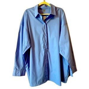 😍2/$20 NWT Joe Fresh Active Plus Sz 1X Blue Gorpcore Long Sleeve Vented Shirt